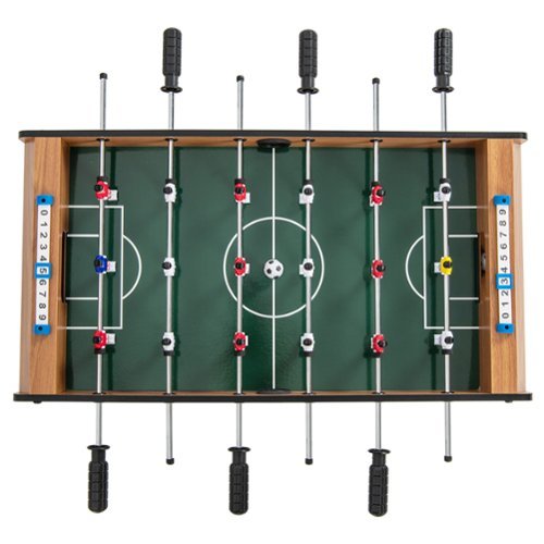 Costway Mini Foosball Table, 27in Soccer Game Table w/ 2 Footballs and Soccer Keepers - Natural BUY ONLINE