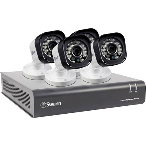 Swann - 4-Channel, 4-Camera Outdoor Wired 720p 500GB DVR Surveillance System - Gray-Front_Standard 