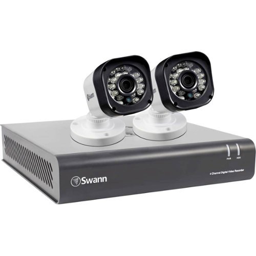 Swann - 4-Channel, 2-Camera Outdoor Wired 720p 500GB DVR Surveillance System - Gray-Front_Standard 