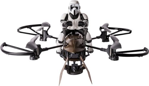  Spin Master - Air Hogs Star Wars 74-Z Speeder Bike Drone with Remote Controller - Black/Brown