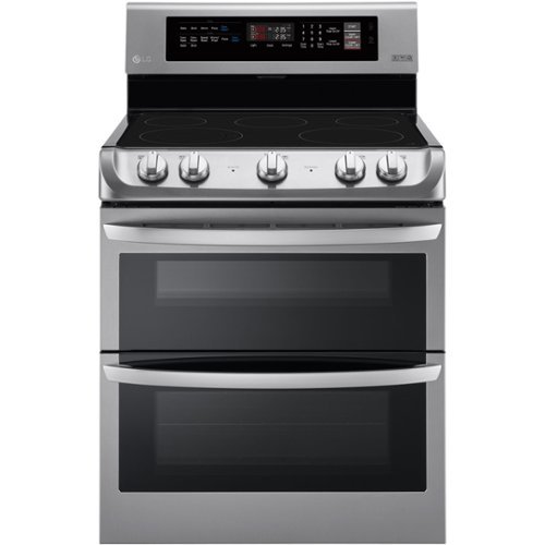  LG - 7.3 Cu. Ft. Self-Cleaning Freestanding Double Oven Electric Convection Range - Stainless Steel