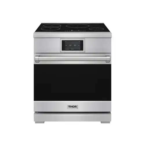 Front. Thor Kitchen - 4.8 Cu Ft. Freestanding Induction Range with Air Fry - Stainless steel.
