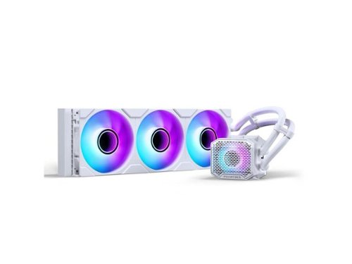 Phanteks - Glacier One 360M25 G2 AIO Liquid CPU Cooler, RGB Pump, 3x 120mm RGB Fans, for Intel & AMD - White-Front_Standard 