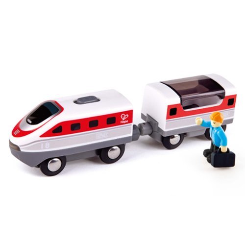 Hape - Hape: Intercity Battery Powered Train Set - Red & White - Engine & Train Car, 3+