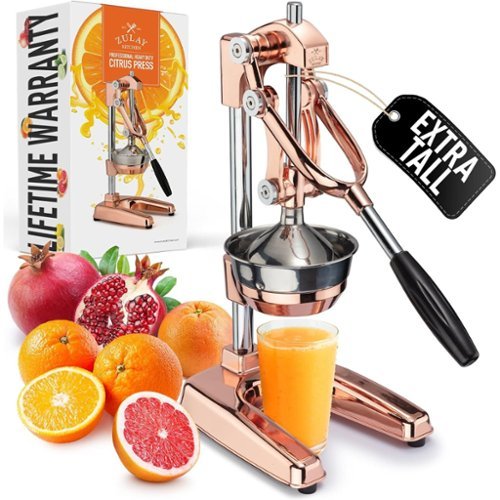 Zulay Kitchen - Professional Citrus Juicer - Heavy Duty Manual Orange Juicer and Lime Squeezer Press Stand - Rose Gold-Front_Standard 