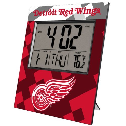 Keyscaper - Detroit Red Wings Color Block Digital Desk Clock - Multicolor-Front_Standard 