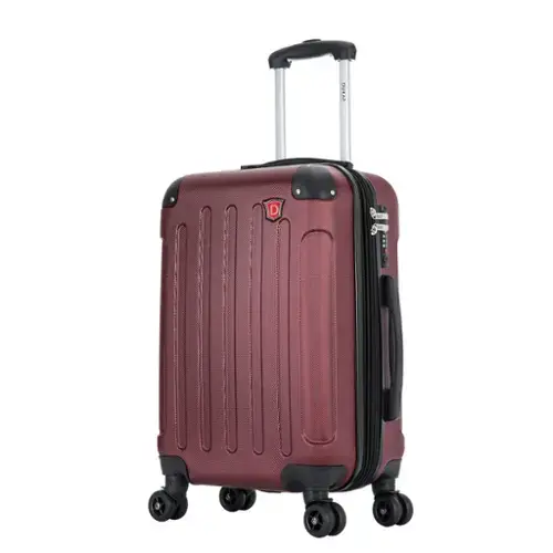 Front. DUKAP - Intely Hardside Spinner Luggage 20" carry-on with integrated USB port - WINE.
