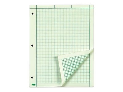 TOPS - Notepad, 8.5" x 11", Quad, 200 Sheets/Pad (TOP 35502) - Green