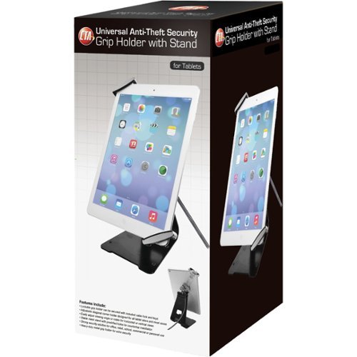 CTA - Anti-theft Security Grip Holder with Stand for Select Tablets - Gray/Black-Alt_View_Standard_18 