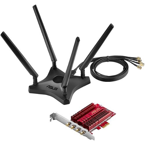 ASUS - AC3100 Dual-Band Wireless PCI Express Network Card - Red