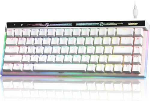 Womier - VK68 65% Mechanical Keyboard, Wired Backlit Mini Gaming Keyboard for PC Laptop Windows - White-Front_Standard 