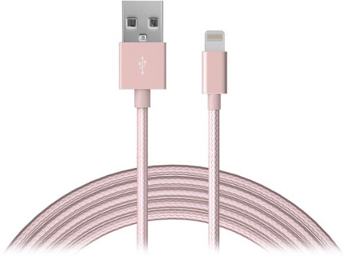  Just Wireless - Apple MFi Certified 6' Lightning USB Charging Cable - Rose gold