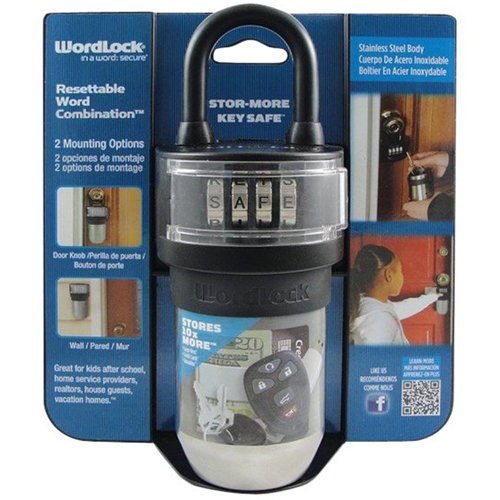  WordLock - Safe for Cards, Keys and Key-fobs with Combination Lock - Black