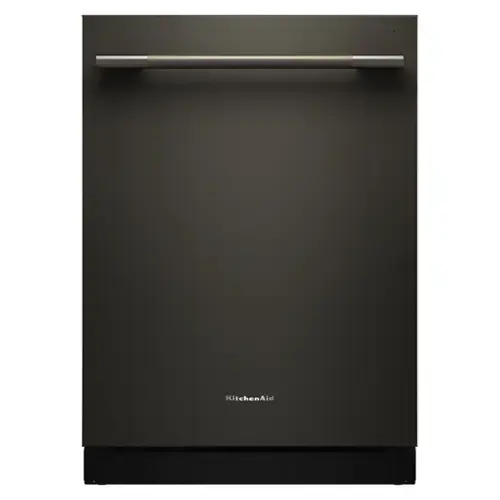 Front. KitchenAid - 24" Top Control Built-In Dishwasher with 360 Max Jets Third Rack and ProDry System, 44 dBA - Black Ore.
