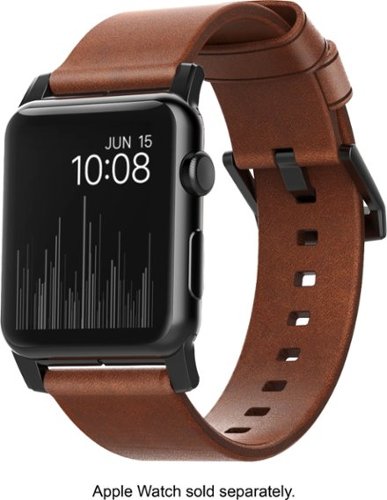 Nomad - Modern Leather Watch Strap for Apple Watch ®  42mm and 44mm - Brown with black lugs