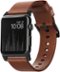 Nomad - Modern Leather Watch Strap for Apple Watch ® 38mm and 40mm - Brown with black lugs-Angle_Standard