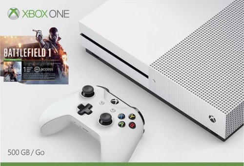  Microsoft - Xbox One S 500GB Battlefield™ 1 Console Bundle with 4K Ultra HD Blu-ray™ - White