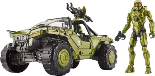  Mattel - Halo Warthog Vehicle &amp; Master Chief Figure - Green