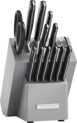  KitchenAid - KKFTR14SL Classic 14-Piece Knife Set - Silver
