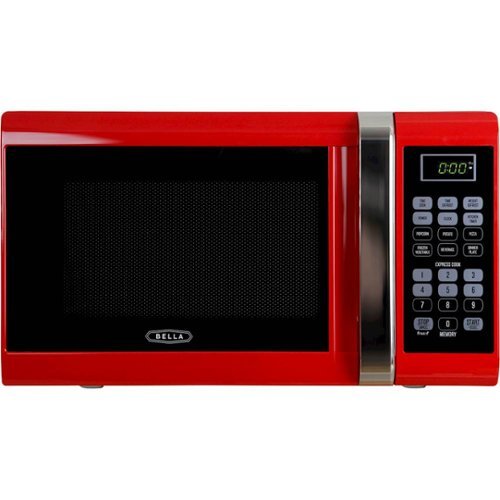  Bella - 0.9 Cu. Ft. Compact Microwave - Red with Chrome