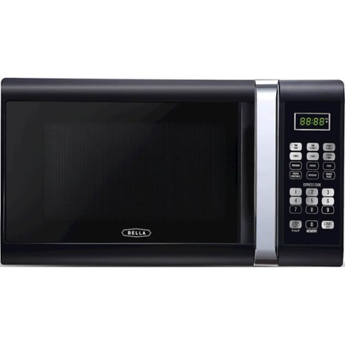  Bella - 1.1 Cu. Ft. Family-Size Microwave - Black with Chrome