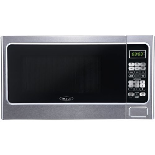 Bella - 1.1 Cu. Ft. Mid-Size Microwave - Platinum-Front_Standard 