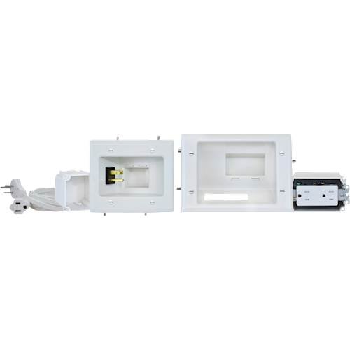 DataComm Electronics - Recessed Pro-Power Kit with Straight Blade Inlet - White