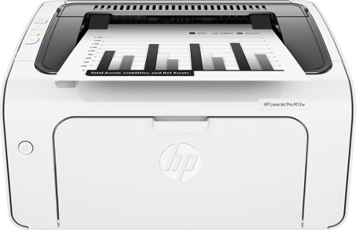  HP - LaserJet Pro M12w Black-and-White Wireless Printer
