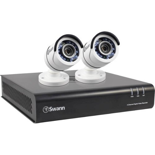 Swann - 4-Channel, 2-Camera Wired 500GB DVR Surveillance System - Black-Front_Standard 