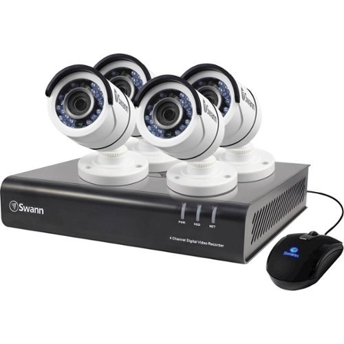 Swann - 4-Channel, 4-Camera Outdoor Wired 500GB DVR Surveillance System - Black-Front_Standard 