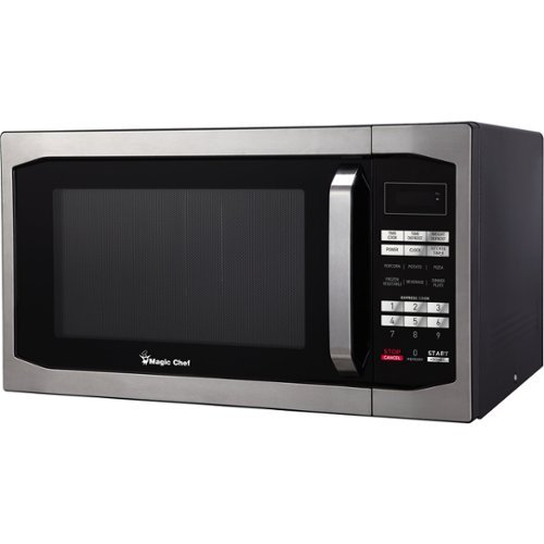  Magic Chef - 1.6 Cu. Ft. Full-Size Microwave - Stainless steel