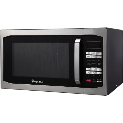 Front. Magic Chef - 1.6 Cu. Ft. Full-Size Microwave - Stainless steel.
