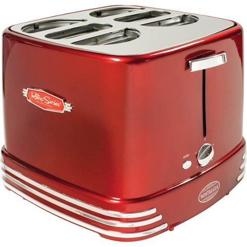  Nostalgia - Retro Series 4-Slot Hot Dog Toaster - Retro Red