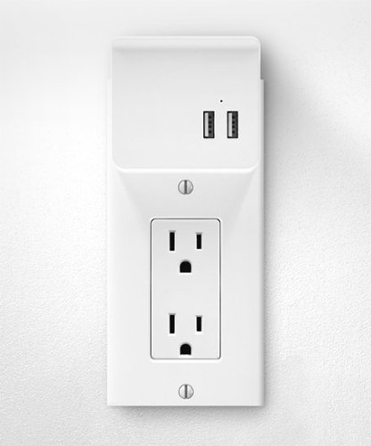  Aluratek - USB Charging Decor Wall Plate - White