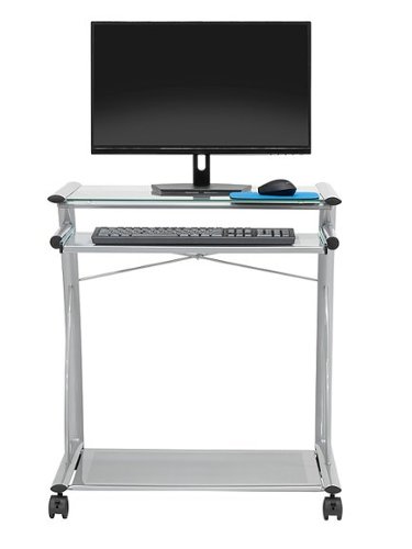 Calico Designs - L Cart Computer Desk - Silver