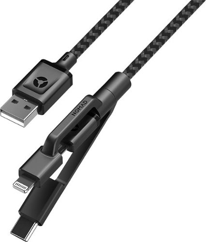  Nomad - Apple MFi Certified 4.9' USB Type A-to-Micro USB, Lightning, USB Type C Device Cable - Black
