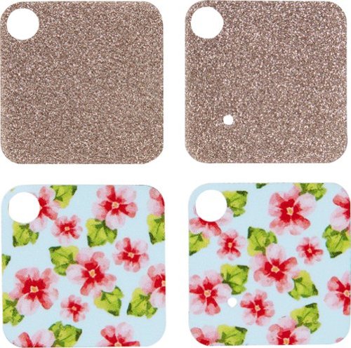  Insignia™ - Skins for Tile Mate (4-Pack) - Gold and Flower Pattern