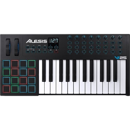 Alesis - 25-Key USB MIDI Controller - Black-Front_Standard 