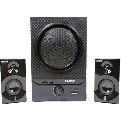 Boytone - Powered Wireless Speaker System (Pair) - Black-Front_Standard 