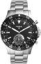 Fossil - Q Crewmaster Hybrid Smartwatch 46mm Stainless Steel - Silver-Front_Standard