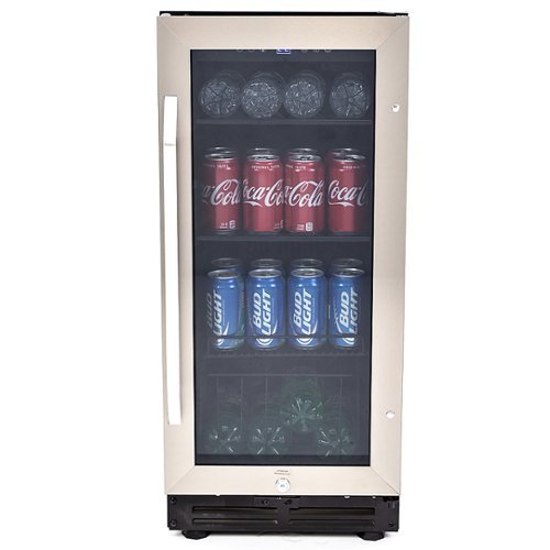 Avanti - Beverage Center, 72 Can Capacity - Stainless Steel with Black Cabinet