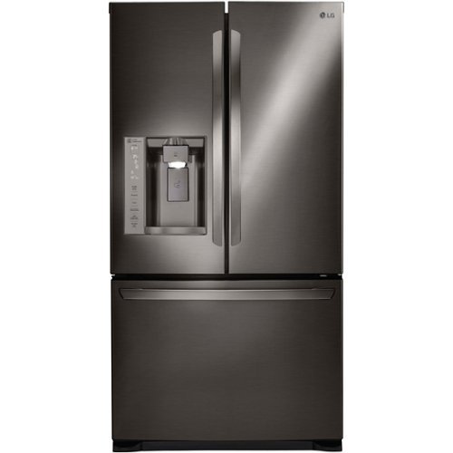  LG - 26.8 Cu. Ft. French Door Refrigerator - Black stainless steel