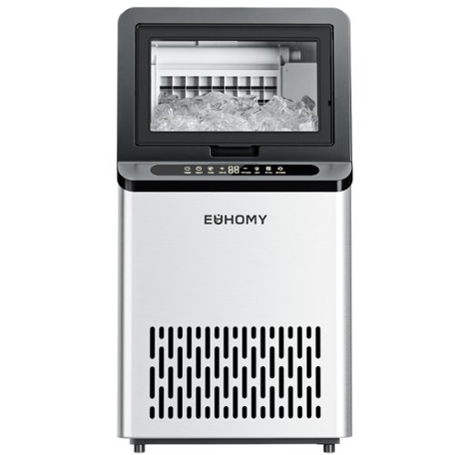 Euhomy - Commercial Ice Maker Machine, 100lbs/24H Stainless Steel Under Counter Ice Machine,24-hour timer - Silver-Front_Standard 