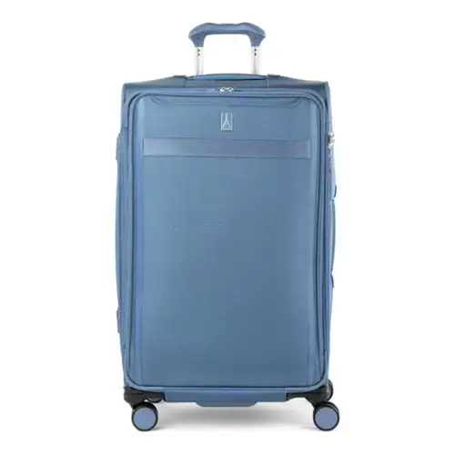 Front. Travelpro - Travelpro Versapack + Lightweight Softside Expandable 29" Checked Spinner - Elemental Blue.