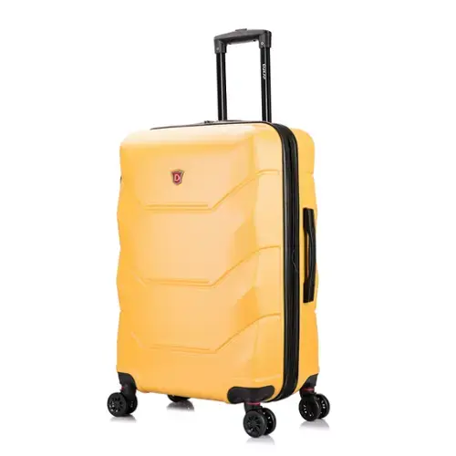 Front. DUKAP - Zonix Lightweight Hardside Spinner Luggage 26" Luggage - MUSTARD.