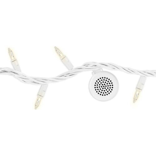  Bright Tunes - Incandescent String Lights with Four Bluetooth Speakers - Warm White Bulbs, White Cord