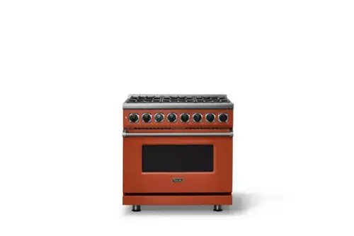 Front. Viking - 36"W. 7Series  5.6 Cu. Ft. Dual Fuel LP Self-Clean 6 Burner Range-Spiced Cider - Spiced Cider.