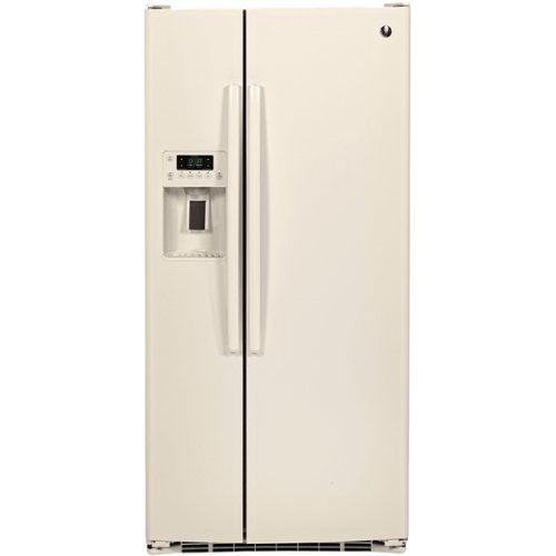  GE - 23.2 Cu. Ft. Side-by-Side Refrigerator with External Ice &amp; Water Dispenser - Bisque