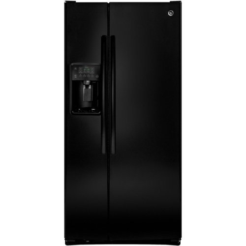 GE - 23.2 Cu. Ft. Side-by-Side Refrigerator - Black