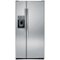 GE - 23.2 Cu. Ft. Side-by-Side Refrigerator with External Ice & Water Dispenser - Stainless Steel-Front_Standard